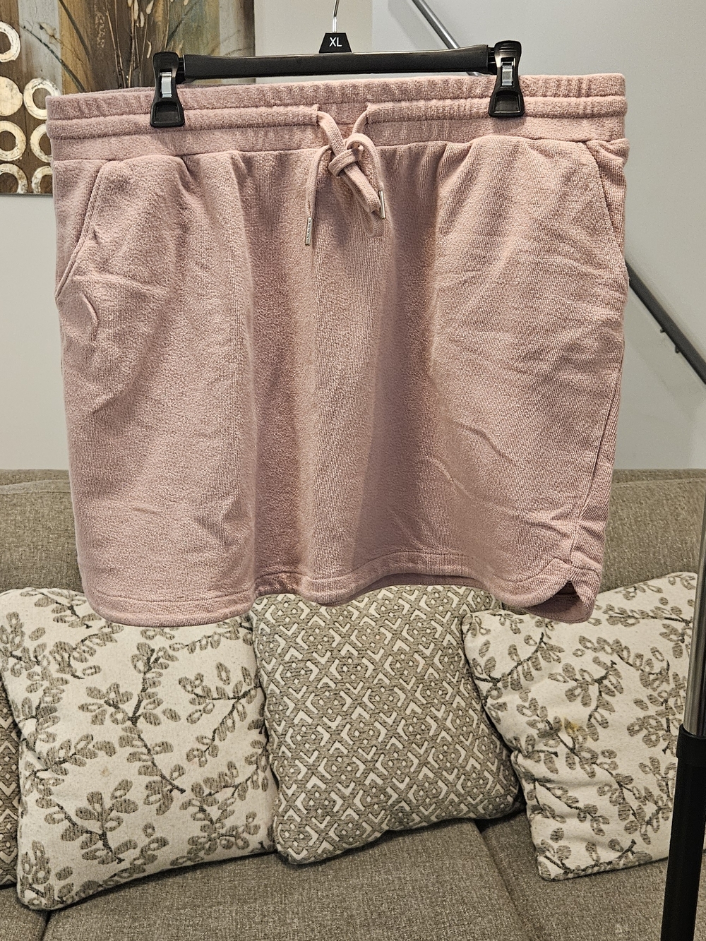 Maurices Terry Drawstring Skirt in Blush Pink